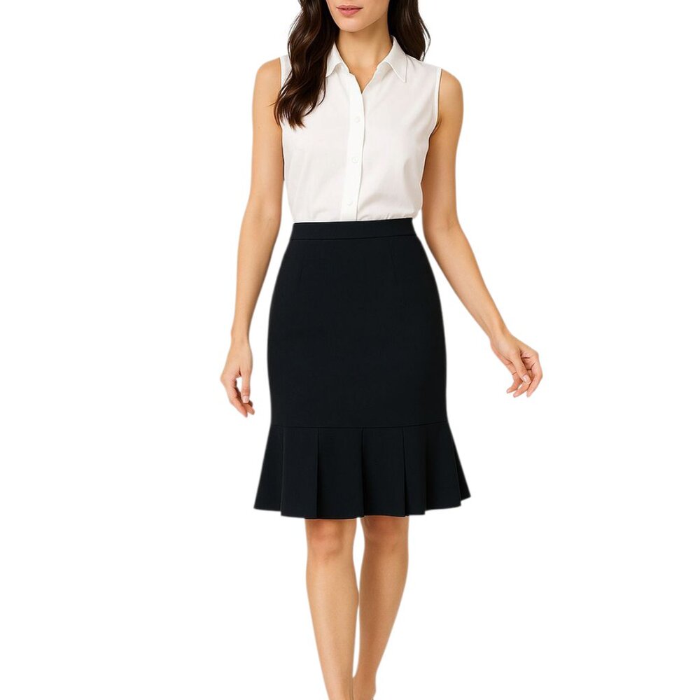Sirens Pleated Hem Pencil Skirt